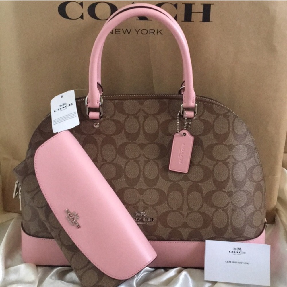 NWT Coach Khaki Sierra Satchel & Wallet Set